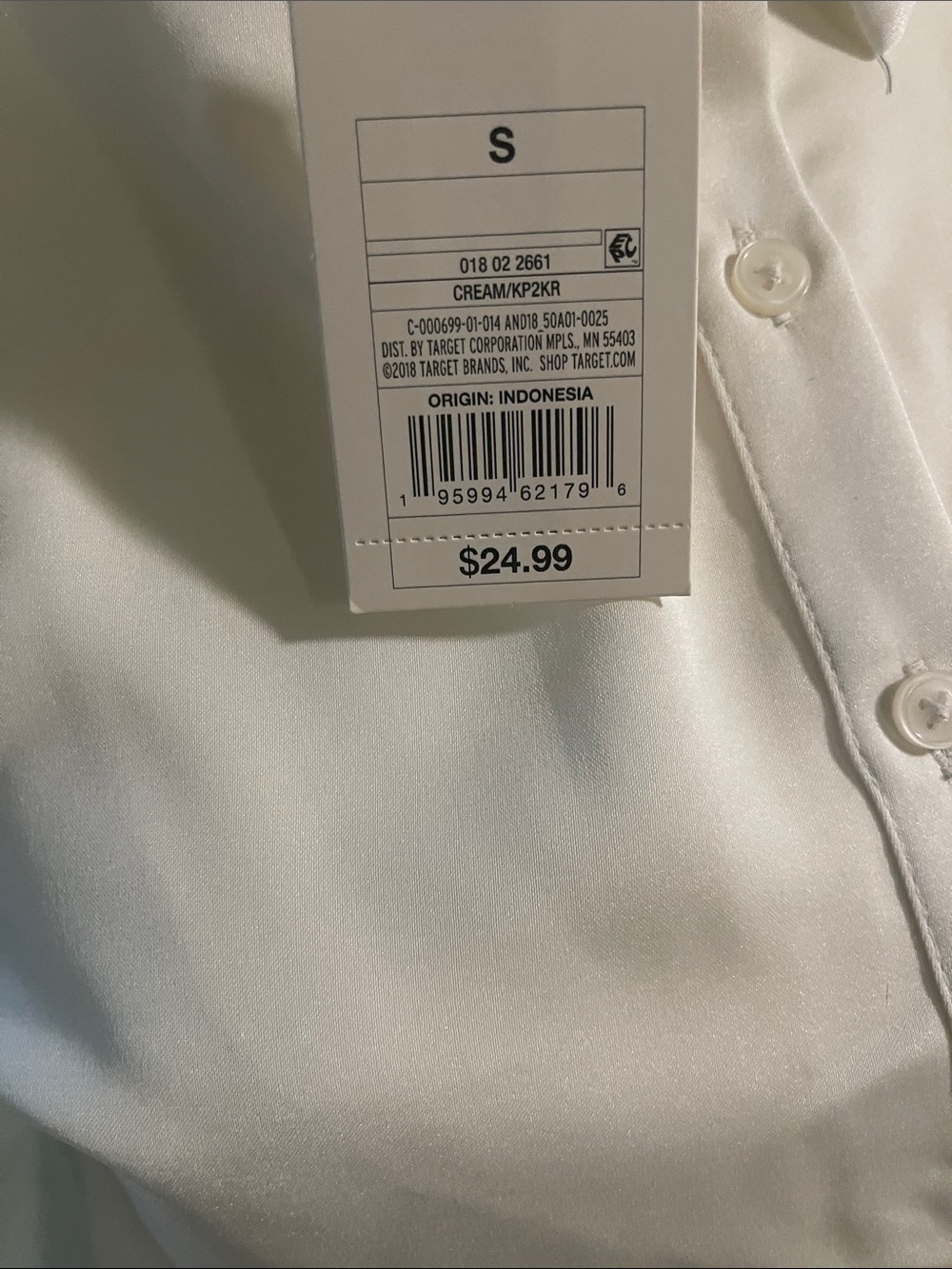 Target Ivory Button-Front Blouse - Picture 3 of 3